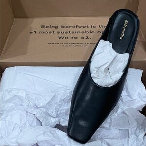 Reformation Black Square-Toe Leather Mule